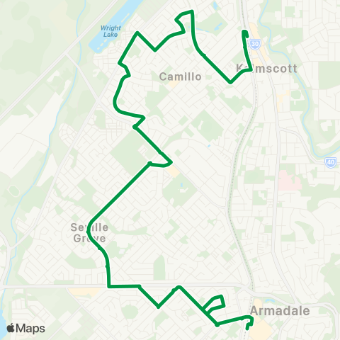 Transperth Kelmscott - Armadale map