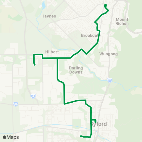 Transperth Kelmscott - Armadale map