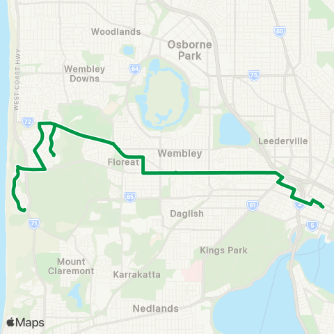 Transperth Perth - City Bch map