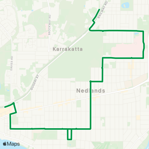 Transperth East Perth - Claremont map