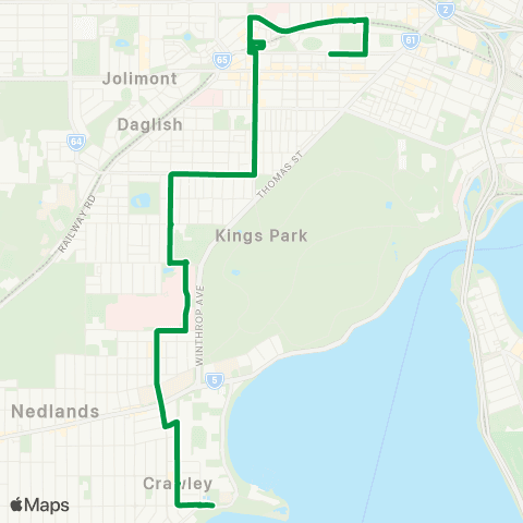 Transperth Leederville - UWA map