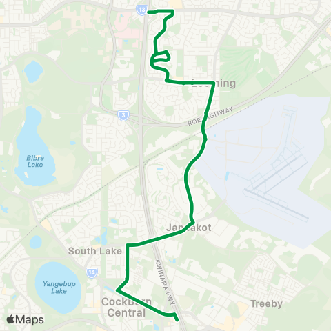 Transperth Murdoch - Jandakot map