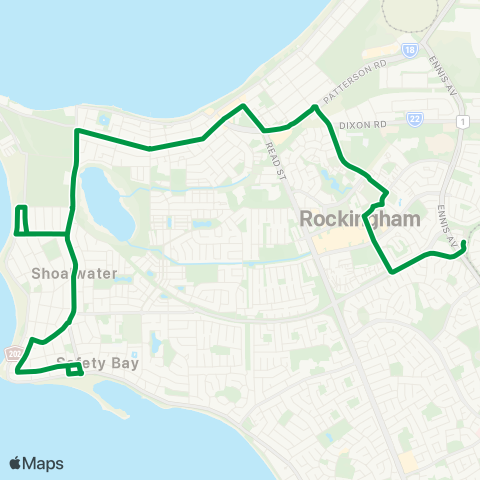 Transperth Rockingham - Shoalwater map