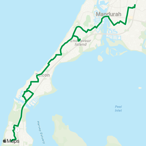 Transperth Mandurah - Wannanup map