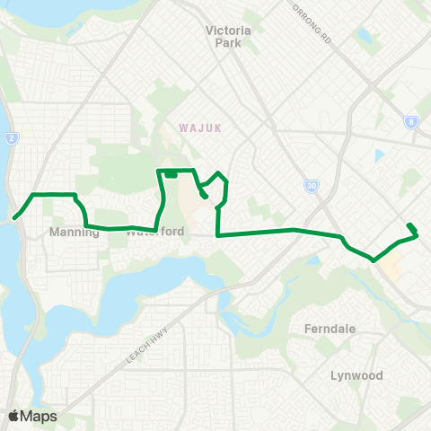 Transperth Canning Bridge - Curtin U map