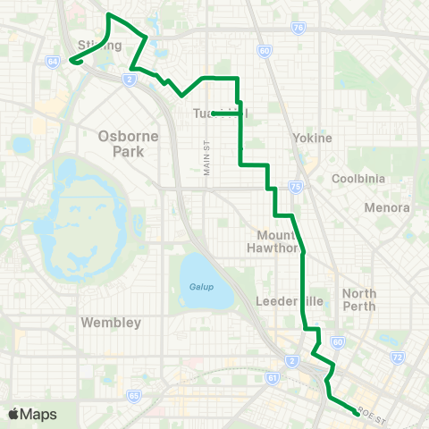 Transperth Perth - Stirling map