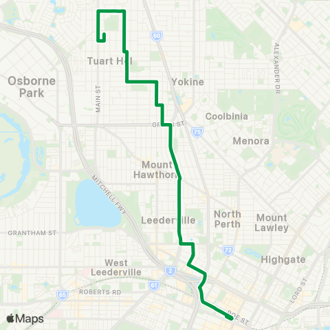 Transperth Perth - Osborne Park map