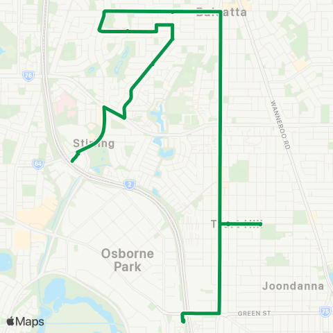 Transperth Stirling - Glendalough map