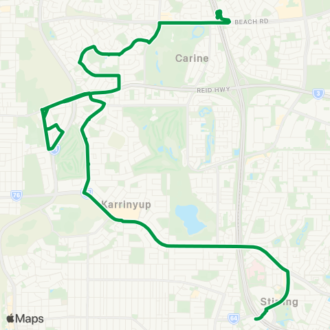 Transperth Stirling - Warwick map
