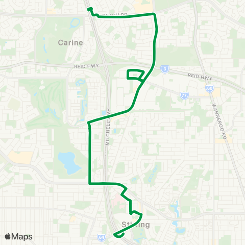 Transperth Stirling - Warwick map