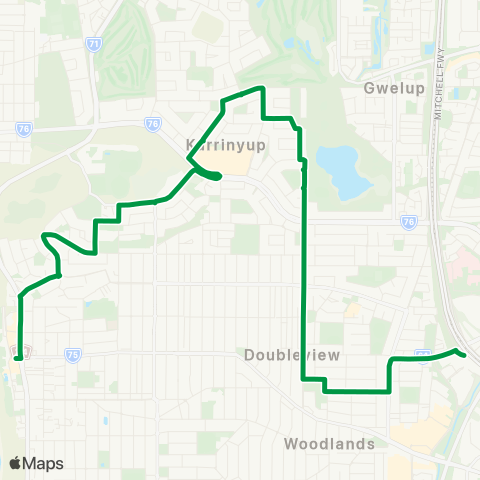 Transperth Stirling - Scarborough Beach map
