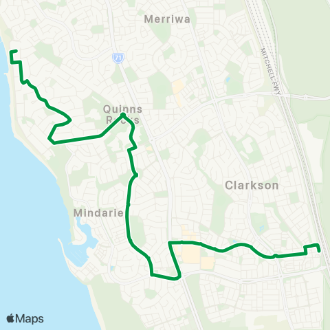 Transperth Clarkson - Butler map