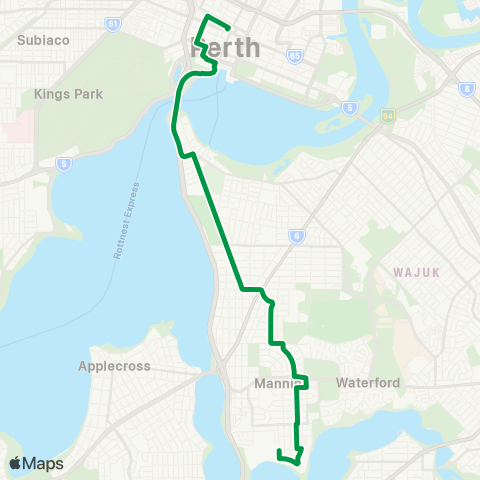 Transperth Elizabeth Qy - Salter Point map