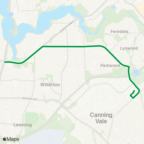 Transperth Cannington - Bentley Hospital map