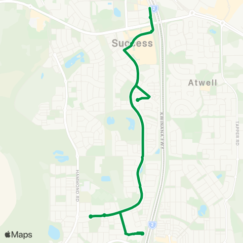 Transperth Cockburn Central - Hammond Park map
