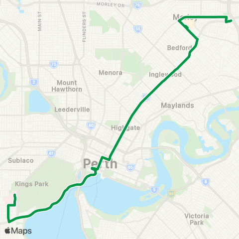 Transperth Queen Elizabeth II Medical Ctr - Morley map