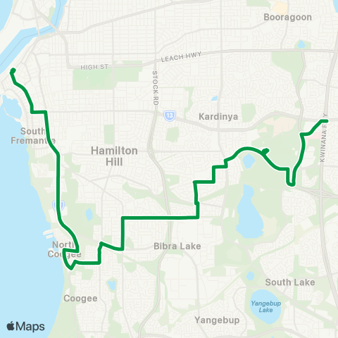 Transperth Murdoch - Spearwood map