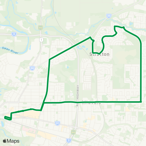 Transperth Midland - Jane Brook map