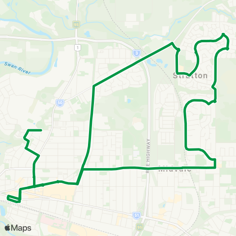 Transperth Midland - Stratton map