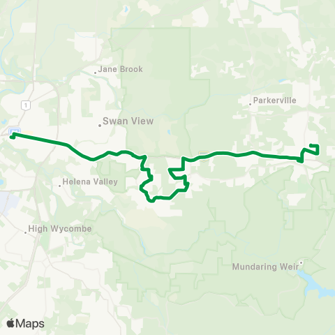 Transperth Midland - Glen Forrest map