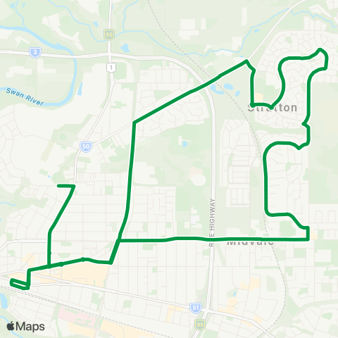 Transperth Midland - Stratton map