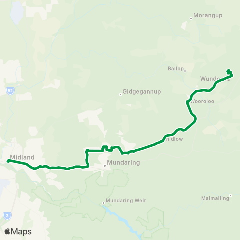 Transperth Midland - Chidlow map