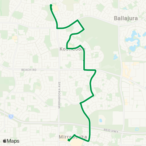 Transperth Mirrabooka - Marangaroo map