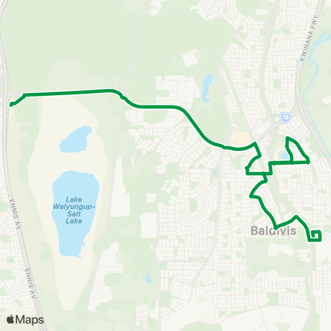 Transperth Warnbro - Baldivis (Furiso Green) map