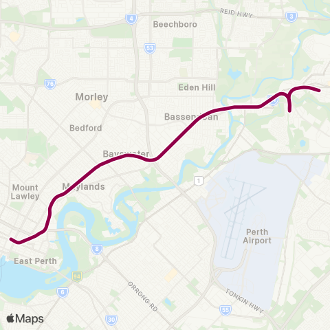 Transperth Midland map