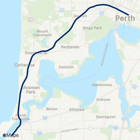 Transperth Fremantle map