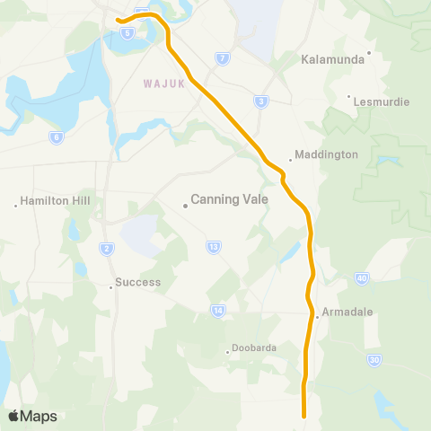 Transperth Armadale map