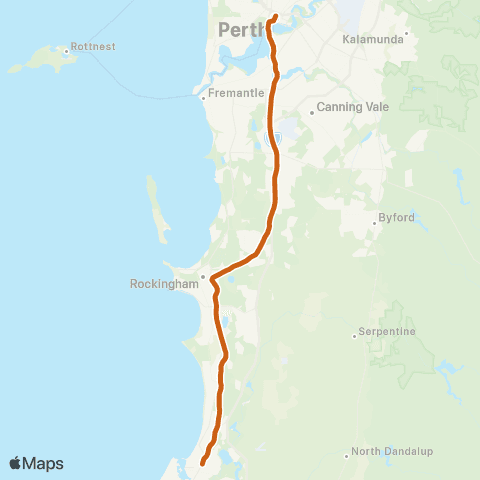 Transperth Mandurah map