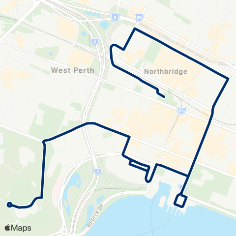 Transperth Blue CAT map