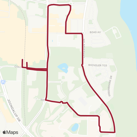 Transperth Red CAT map