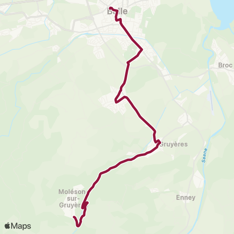 TPF - Transports publics fribourgeois Gruyères, gare - Moléson-sur-Gruyères map