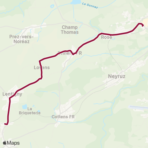 TPF - Transports publics fribourgeois Chénens, gare - Avry-Matran, gare map