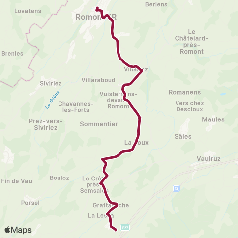 TPF - Transports publics fribourgeois La Verrerie, gare - Romont FR, gare map