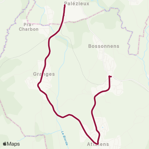 TPF - Transports publics fribourgeois Attalens, village - Palézieux, gare map
