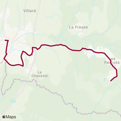 TPF - Transports publics fribourgeois Châtel-St-Denis, gare - Les Paccots, Les Rosalys map