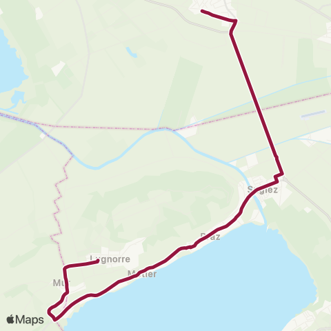 TPF - Transports publics fribourgeois Sugiez, gare - Lugnorre, place du Pommeré map