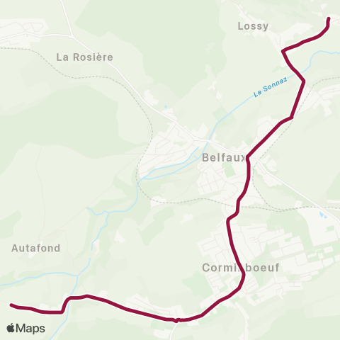 TPF - Transports publics fribourgeois Chésopelloz, Champ-Montant - La Corbaz, ancienne école map