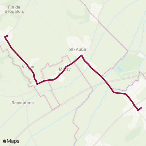 TPF - Transports publics fribourgeois Gletterens, village - Domdidier, gare map