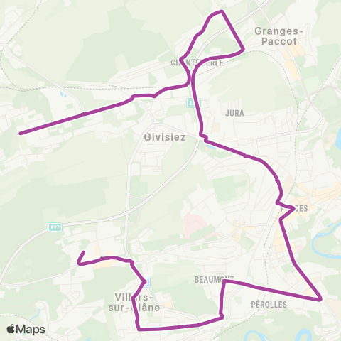 TPF - Transports publics fribourgeois Villars-sur-Glâne,Petit-Moncor - Corminboeuf, Jo-Siffert map