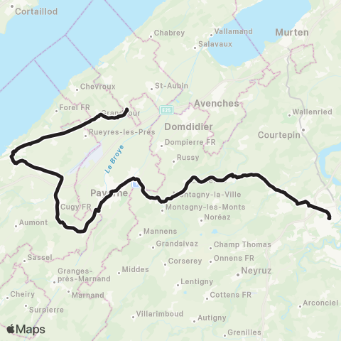TPF - Transports publics fribourgeois Fribourg/Freiburg, gare rout. - Vallon, Musée romain map