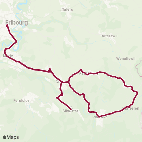 TPF - Transports publics fribourgeois Fribourg/Freiburg, gare rout. - Fribourg/Freiburg, gare rout. map
