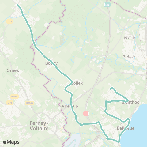 tpg - Transports publics genevois Genthod, Les Hauts - Bossy map