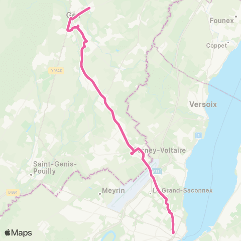 tpg - Transports publics genevois Ferney, château - Genève, gare Cornavin map