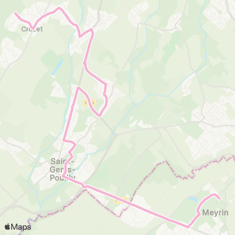 tpg - Transports publics genevois Meyrin, Gravière - Crozet, école map