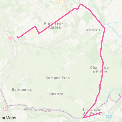 tpg - Transports publics genevois Lancy-Bachet, gare - Croix-de-Rozon, douane map