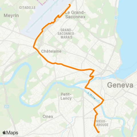 tpg - Transports publics genevois Carouge GE, Rondeau - Grand-Saconnex, Fret map
